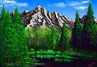 CG風景画「静かな沼」